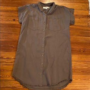 Hunter green button down dress